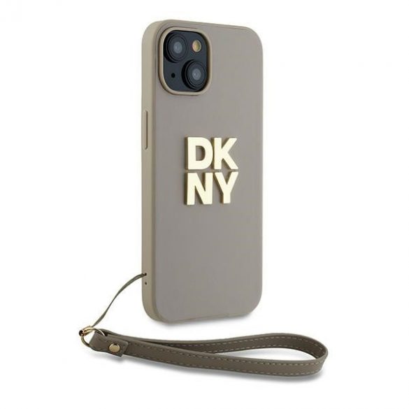 DKNY DKHCP15SPBSWSE iPhone 15 / 14 / 13 6.1" beżowy/bej Hardcase Curea pentru încheietură Logo stoc