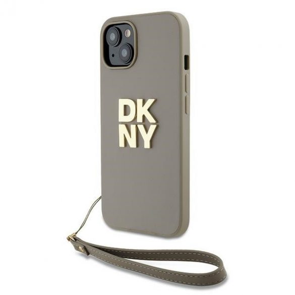 DKNY DKHCP15MPBSWSE iPhone 15 Plus 6,7" husă rigidă beżowy/bej Curea pentru încheietură Logo stoc