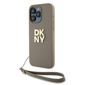 DKNY DKHCP15LPBSWSE iPhone 15 Pro 6,1" husă rigidă beżowy/bej Curea pentru încheietură Logo stoc