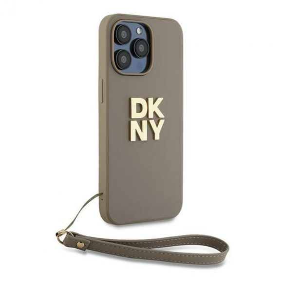 DKNY DKHCP15LPBSWSE iPhone 15 Pro 6,1" husă rigidă beżowy/bej Curea pentru încheietură Logo stoc