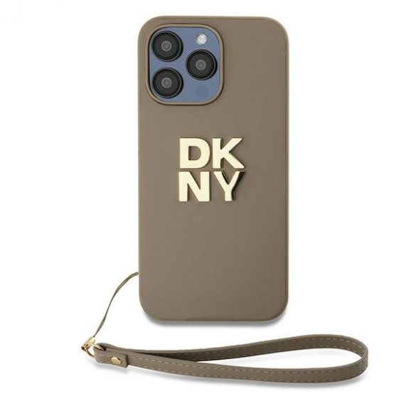 DKNY DKHCP15XPBSWSE iPhone 15 Pro Max 6,7" beżowy/bej Hardcase Curea de mână Logo stoc