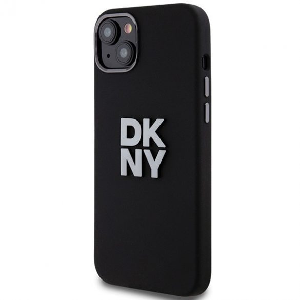 DKNY DKHCP15SSMCBSK iPhone 15 / 14 / 13 6.1" carcasă rigidă/neagră Logo silicon lichid metal