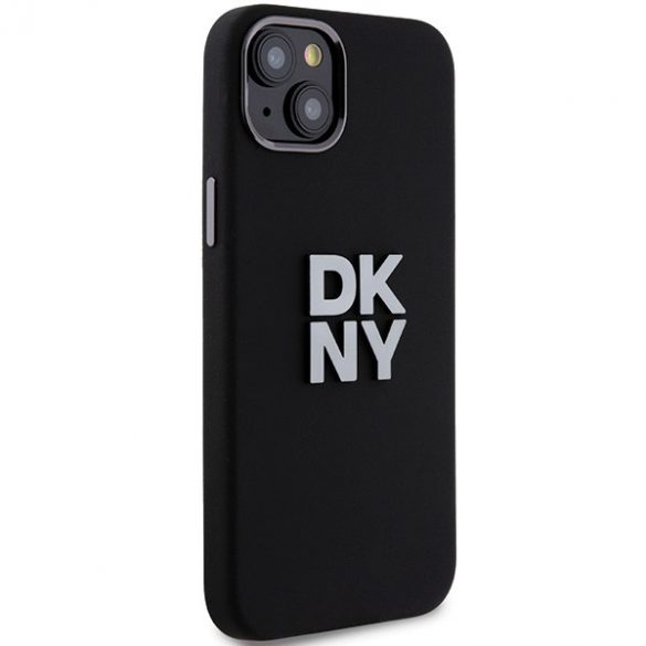 DKNY DKHCP15SSMCBSK iPhone 15 / 14 / 13 6.1" carcasă rigidă/neagră Logo silicon lichid metal