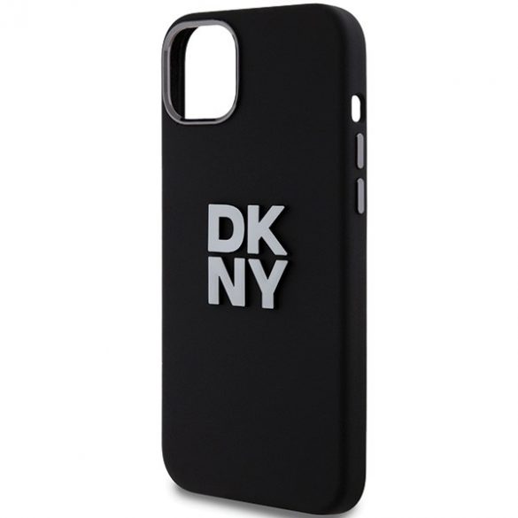 DKNY DKHCP15SSMCBSK iPhone 15 / 14 / 13 6.1" carcasă rigidă/neagră Logo silicon lichid metal