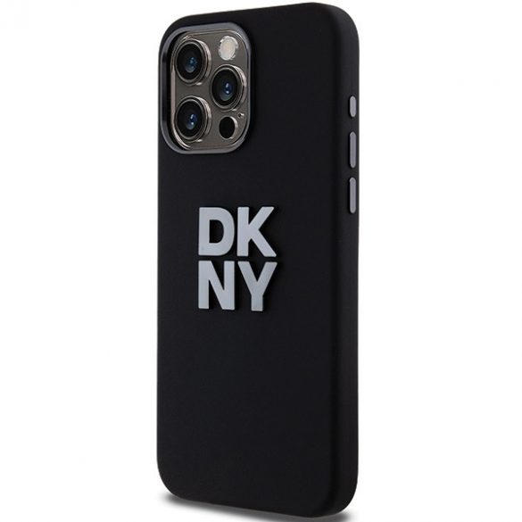 DKNY DKHCP15LSMCBSK iPhone 15 Pro 6.1" carcasă rigidă/neagră Logo silicon lichid metal