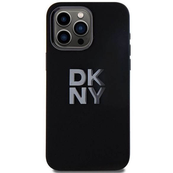 DKNY DKHCP15LSMCBSK iPhone 15 Pro 6.1" carcasă rigidă/neagră Logo silicon lichid metal