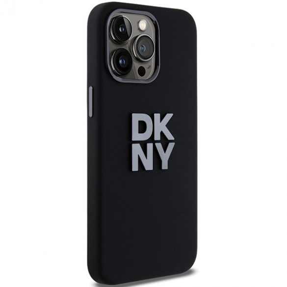 DKNY DKHCP15LSMCBSK iPhone 15 Pro 6.1" carcasă rigidă/neagră Logo silicon lichid metal