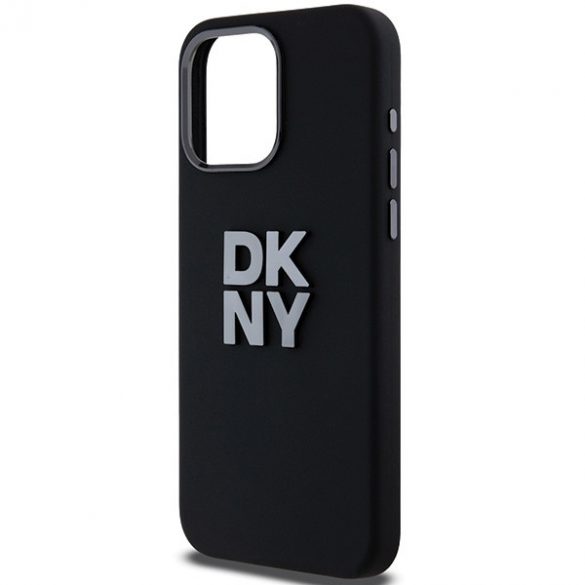 DKNY DKHCP15LSMCBSK iPhone 15 Pro 6.1" carcasă rigidă/neagră Logo silicon lichid metal