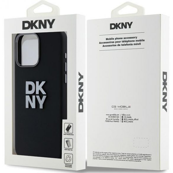 DKNY DKHCP15LSMCBSK iPhone 15 Pro 6.1" carcasă rigidă/neagră Logo silicon lichid metal