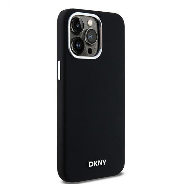 DKNY DKHMP14XSMCHLK iPhone 14 Pro Max 6,7" carcasă rigidă/neagră Silicon lichid Metal Mic Logo MagSafe