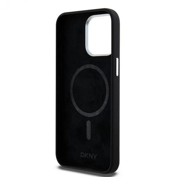 DKNY DKHMP14XSMCHLK iPhone 14 Pro Max 6,7" carcasă rigidă/neagră Silicon lichid Metal Mic Logo MagSafe