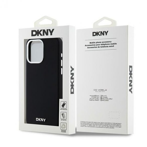 DKNY DKHMP14XSMCHLK iPhone 14 Pro Max 6,7" carcasă rigidă/neagră Silicon lichid Metal Mic Logo MagSafe