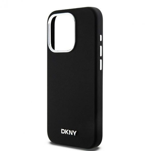 DKNY DKHMP15LSMCHLK iPhone 15 Pro 6,1 inchi carcasă rigidă/neagră Silicon lichid mic Metal Logo MagSafe