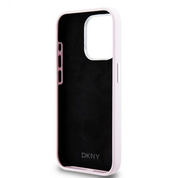 DKNY DKHMP14LSMCHLP iPhone 14 Pro 6.1" husă rigidă rożowy/roz Silicon lichid mic metal Logo MagSafe