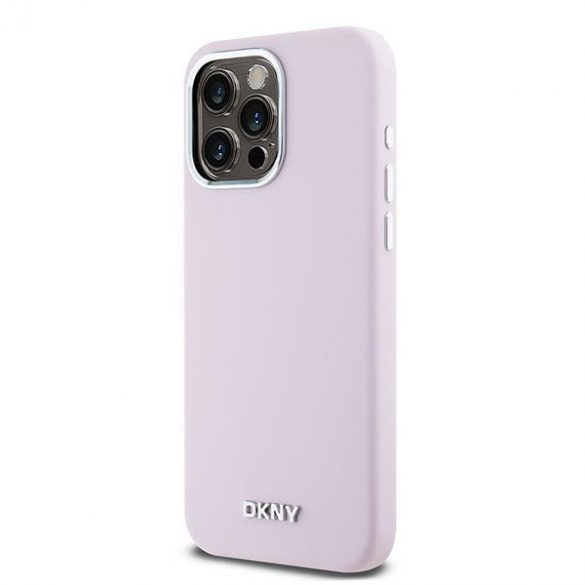 DKNY DKHMP14XSMCHLP iPhone 14 Pro Max 6,7" husă rigidă rożowy/roz Silicon lichid Metal mic Logo MagSafe