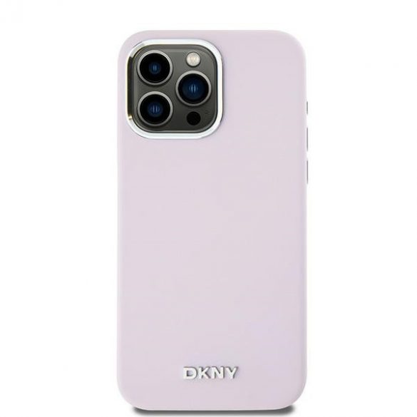 DKNY DKHMP14XSMCHLP iPhone 14 Pro Max 6,7" husă rigidă rożowy/roz Silicon lichid Metal mic Logo MagSafe