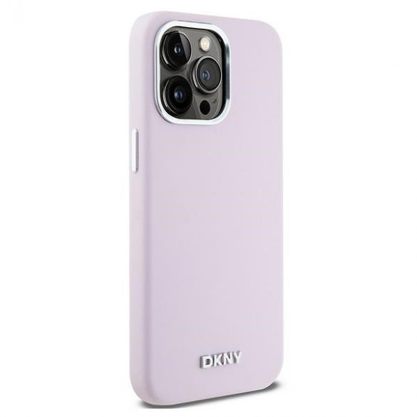 DKNY DKHMP14XSMCHLP iPhone 14 Pro Max 6,7" husă rigidă rożowy/roz Silicon lichid Metal mic Logo MagSafe