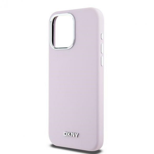 DKNY DKHMP14XSMCHLP iPhone 14 Pro Max 6,7" husă rigidă rożowy/roz Silicon lichid Metal mic Logo MagSafe