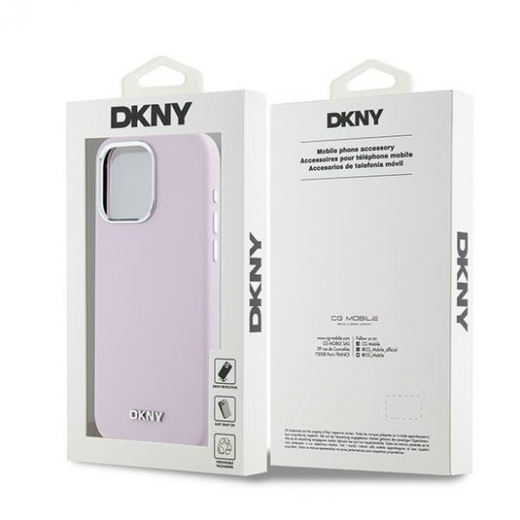 DKNY DKHMP14XSMCHLP iPhone 14 Pro Max 6,7" husă rigidă rożowy/roz Silicon lichid Metal mic Logo MagSafe