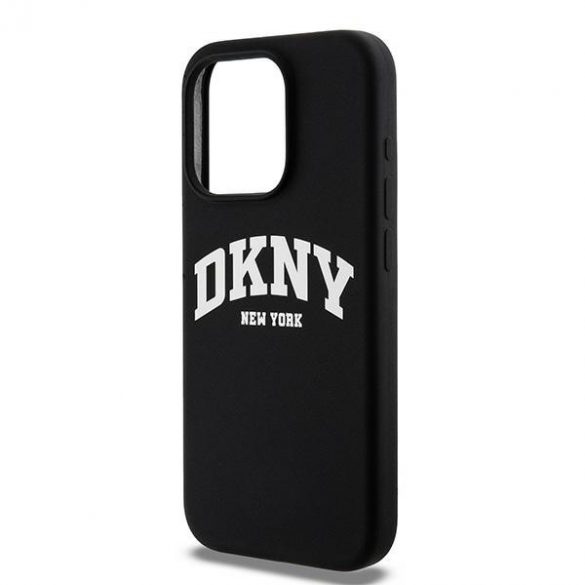 DKNY DKHMP13LSNYACH iPhone 13 Pro / 13 6,1" husă rigidă, neagră/czarny, silicon lichid, logo imprimat alb MagSafe