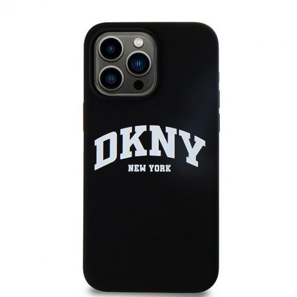 DKNY DKHMP13XSNYACH Carcasă rigidă pentru iPhone 13 Pro Max 6,7 inchi, negru/czarny, silicon lichid, logo imprimat alb MagSafe