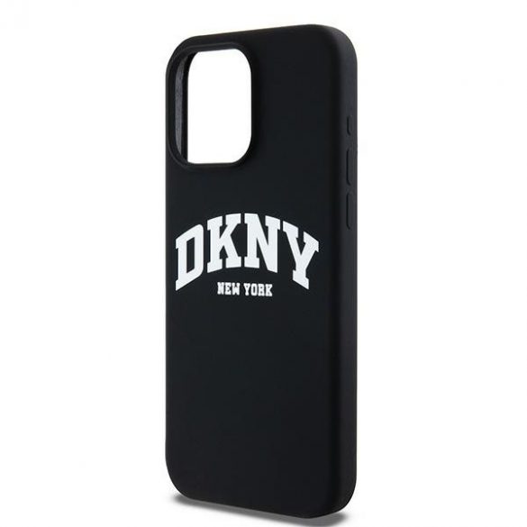 DKNY DKHMP13XSNYACH Carcasă rigidă pentru iPhone 13 Pro Max 6,7 inchi, negru/czarny, silicon lichid, logo imprimat alb MagSafe