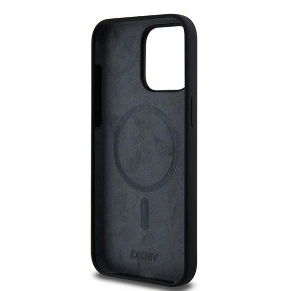 DKNY DKHMP13XSNYACH Carcasă rigidă pentru iPhone 13 Pro Max 6,7 inchi, negru/czarny, silicon lichid, logo imprimat alb MagSafe