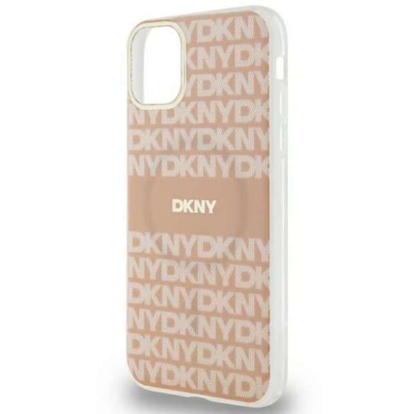 DKNY DKHMN61HRHSEP iPhone 11 / Xr 6,1" husă rigidă rożowy/roz IML Mono & Stripe MagSafe