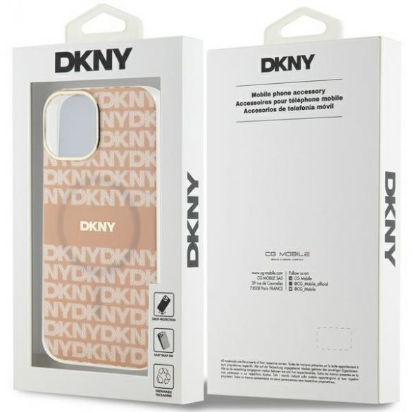 DKNY DKHMP14SHHRSEP iPhone 14 / 15 / 13 6.1" rożowy/roz hardcase IML Mono & Stripe MagSafe