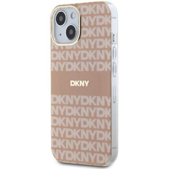 DKNY DKHMP15SHHRSEP iPhone 15 / 14 / 13 6.1" rożowy/roz hardcase IML Mono & Stripe MagSafe