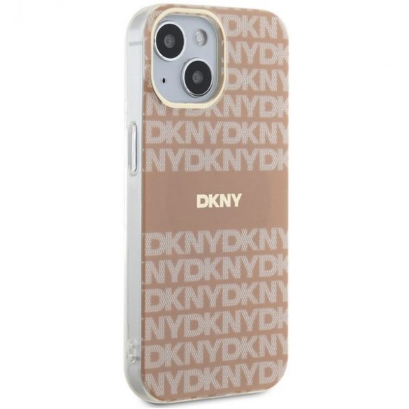 DKNY DKHMP15SHHRSEP iPhone 15 / 14 / 13 6.1" rożowy/roz hardcase IML Mono & Stripe MagSafe