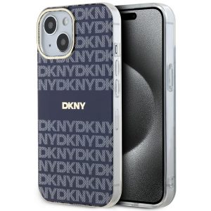 DKNY DKHMP15SHHRSEB iPhone 15 / 14 / 13 6.1" niebieski/albastru hardcase IML Mono & Stripe MagSafe