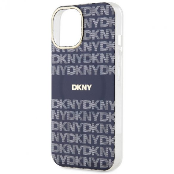 DKNY DKHMP15SHHRSEB iPhone 15 / 14 / 13 6.1" niebieski/albastru hardcase IML Mono & Stripe MagSafe