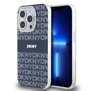 DKNY DKHMP15LHRHSEB iPhone 15 Pro 6.1" niebieski/albastru hardcase IML Mono & Stripe MagSafe