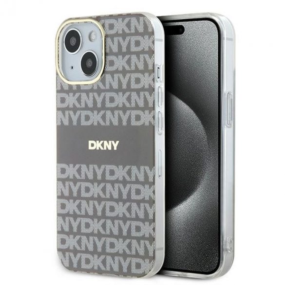 DKNY DKHMP15SHRHSEE iPhone 15 / 14 / 13 6.1" beżowy/bej hardcase IML Mono & Stripe MagSafe