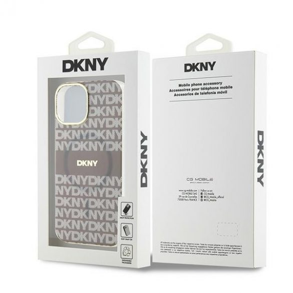 DKNY DKHMP15SHRHSEE iPhone 15 / 14 / 13 6.1" beżowy/bej hardcase IML Mono & Stripe MagSafe