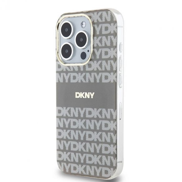 DKNY DKHMP15XHRHSEE iPhone 15 Pro Max 6,7" beżow/bej hardcase IML Mono & Stripe MagSafe