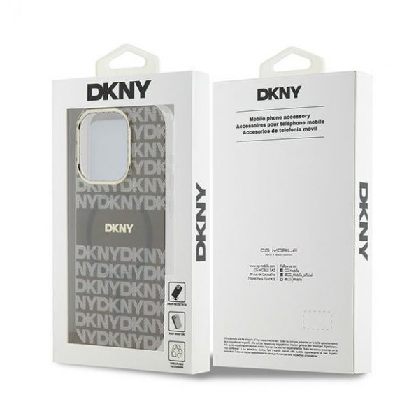 DKNY DKHMP15XHRHSEE iPhone 15 Pro Max 6,7" beżow/bej hardcase IML Mono & Stripe MagSafe