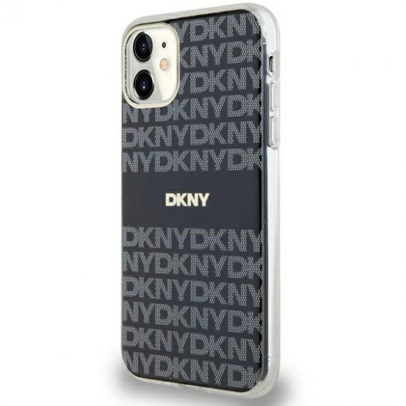 DKNY DKHMN61HRHSEK Carcasă rigidă pentru iPhone 11 / Xr de 6,1 inchi/negru IML Mono & Stripe MagSafe