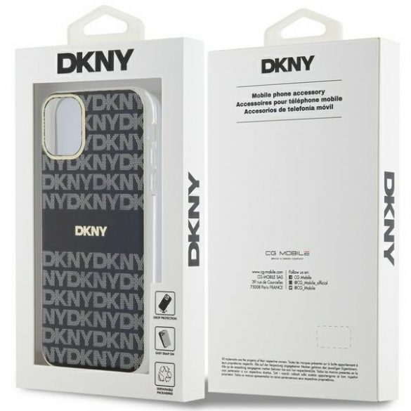 DKNY DKHMN61HRHSEK Carcasă rigidă pentru iPhone 11 / Xr de 6,1 inchi/negru IML Mono & Stripe MagSafe