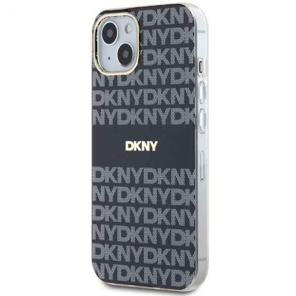 DKNY DKHMP14SHRHSEK Carcasă rigidă pentru iPhone 14 / 15 / 13 de 6,1 inchi/negru IML Mono & Stripe MagSafe