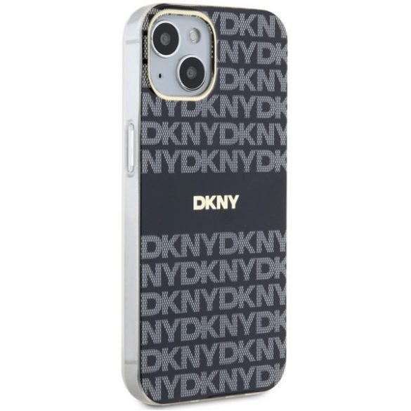 DKNY DKHMP14SHRHSEK Carcasă rigidă pentru iPhone 14 / 15 / 13 de 6,1 inchi/negru IML Mono & Stripe MagSafe