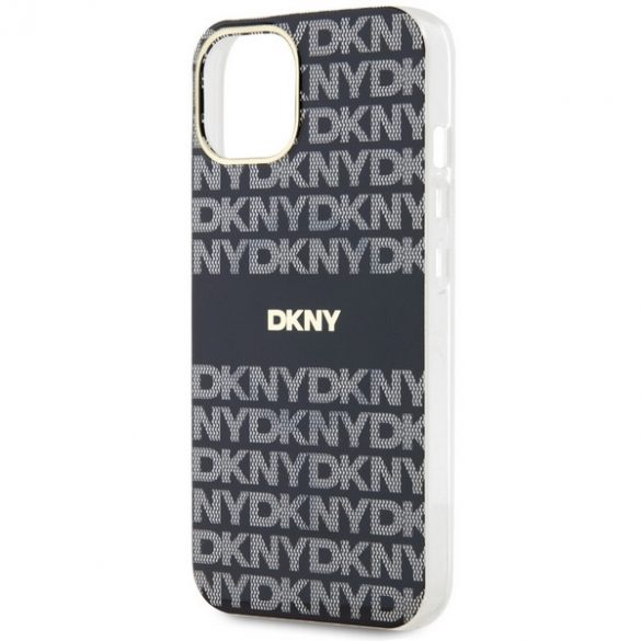 DKNY DKHMP14SHRHSEK Carcasă rigidă pentru iPhone 14 / 15 / 13 de 6,1 inchi/negru IML Mono & Stripe MagSafe