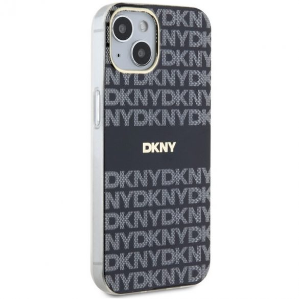 DKNY DKHMP15SHRHSEK Carcasă rigidă pentru iPhone 15 / 14 / 13 de 6,1 inchi/negru IML Mono & Stripe MagSafe