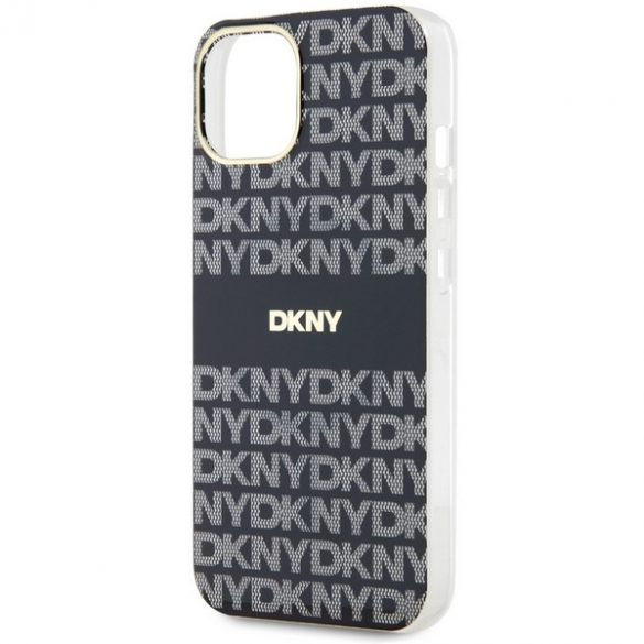 DKNY DKHMP15SHRHSEK Carcasă rigidă pentru iPhone 15 / 14 / 13 de 6,1 inchi/negru IML Mono & Stripe MagSafe