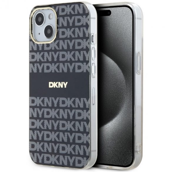 DKNY DKHMP15MHRHSEK Carcasă rigidă pentru iPhone 15 Plus / 14 Plus de 6,7 inchi/negru IML Mono & Stripe MagSafe