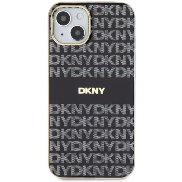 DKNY DKHMP15MHRHSEK Carcasă rigidă pentru iPhone 15 Plus / 14 Plus de 6,7 inchi/negru IML Mono & Stripe MagSafe