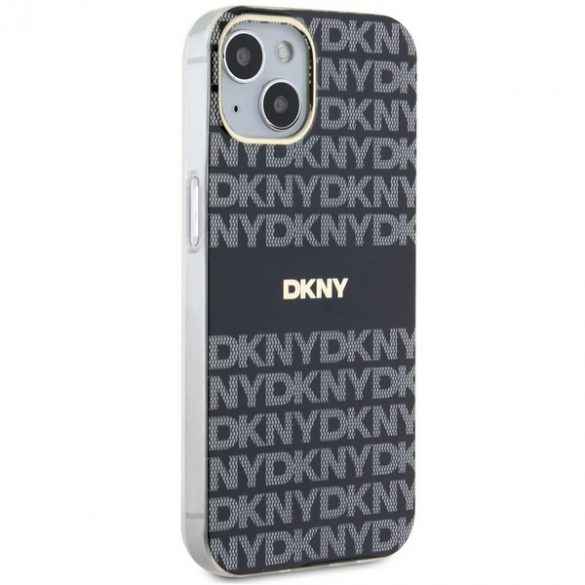 DKNY DKHMP15MHRHSEK Carcasă rigidă pentru iPhone 15 Plus / 14 Plus de 6,7 inchi/negru IML Mono & Stripe MagSafe