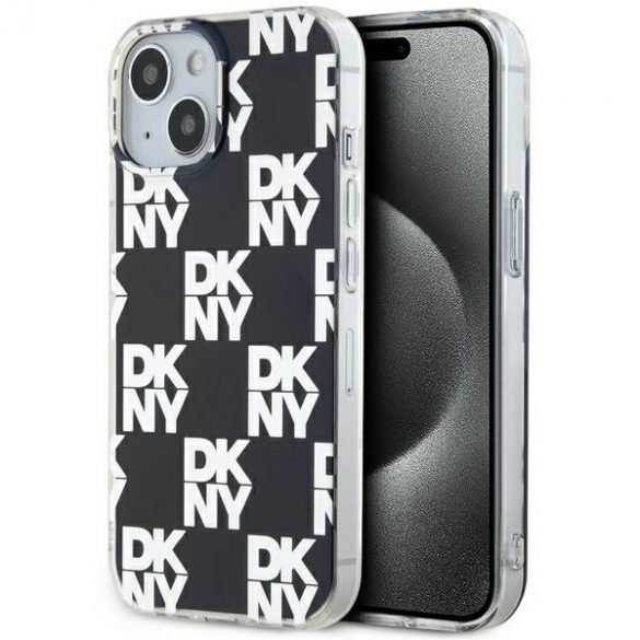 DKNY DKHCP15SHDLCEK iPhone 15 / 14 / 13 6.1" carcasă/negru hardcase IML în carouri mono model