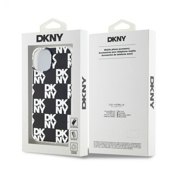 DKNY DKHCP15SHDLCEK iPhone 15 / 14 / 13 6.1" carcasă/negru hardcase IML în carouri mono model